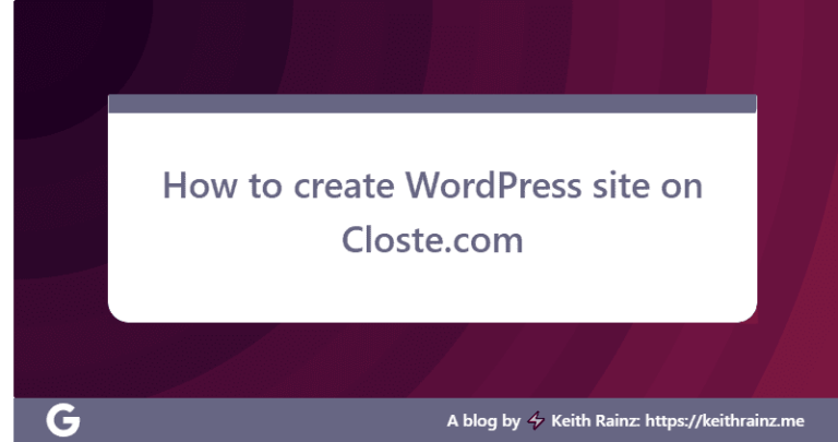 How to create WordPress site on Closte.com