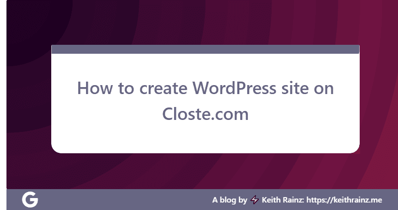 How to create WordPress site on Closte.com